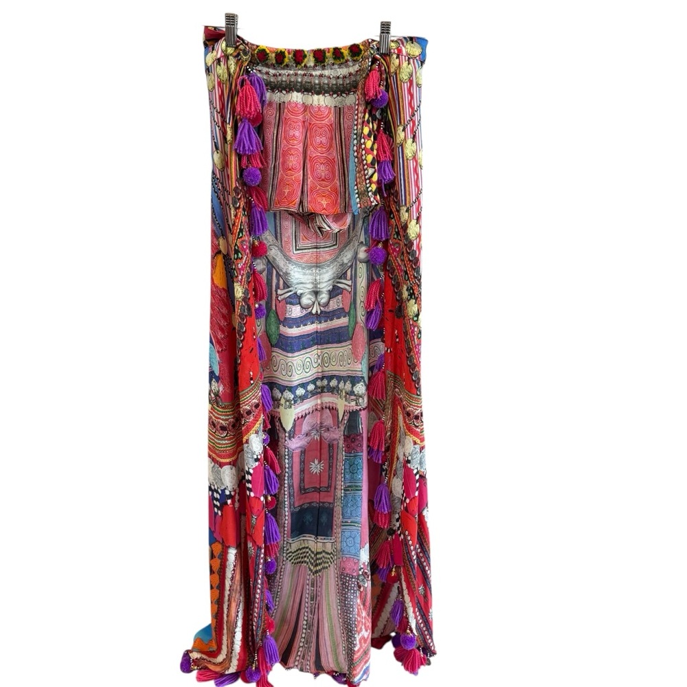 Camilla Rare Shorts with Back Maxi Skirt Tassel Multicolor Size 1 US XS
